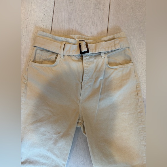 Reformation Cynthia Highrise belted jeans (bone) - Picture 6 of 8
